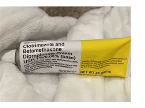 Clotrimazole and Betamethasone Dipropionate Cream USP 1%/0.05% (base), 45 g, Fougera (RX ...