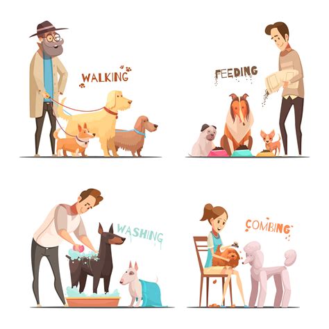 Cartoon pet owner set 1486097 Vector Art at Vecteezy