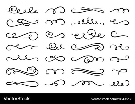 Calligraphy flourish decorative flourishes Vector Image