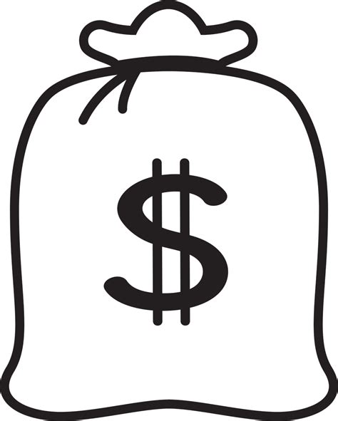 Money Bag Clipart Black And White