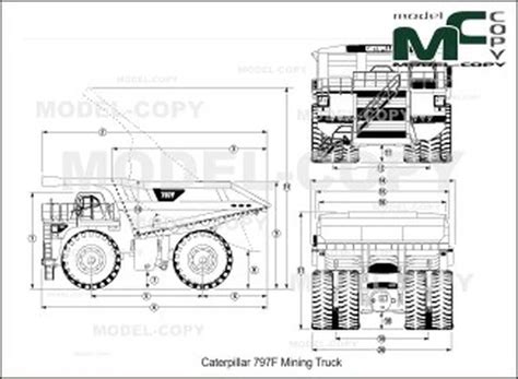 Caterpillar 797F Mining Truck - 2D drawing (blueprints) - Model COPY ...