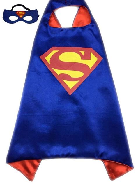 a blue cape with a red superman logo on it and a pair of eye glasses