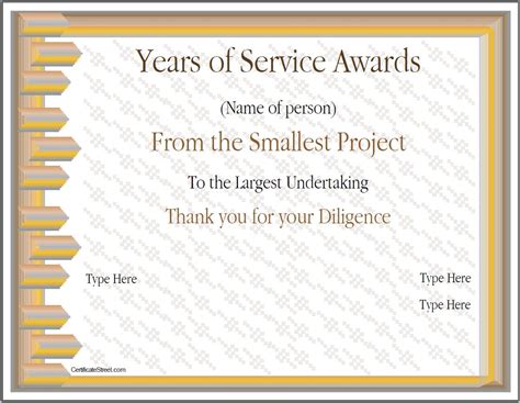 Long Service Award Certificate Template Templates-1 : Resume Examples