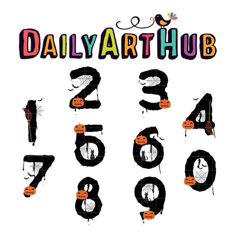 Spooky Numbers Clip Art Set – Daily Art Hub // Graphics, Alphabets & SVG