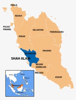 Peta Kedudukan Shah Alam - Shah Alam Malaysia Map PNG Image ...