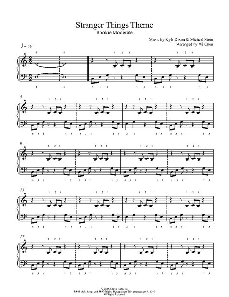 Stranger Things Theme by Kyle Dixon & Michael stein Piano Sheet Music | Rookie Level