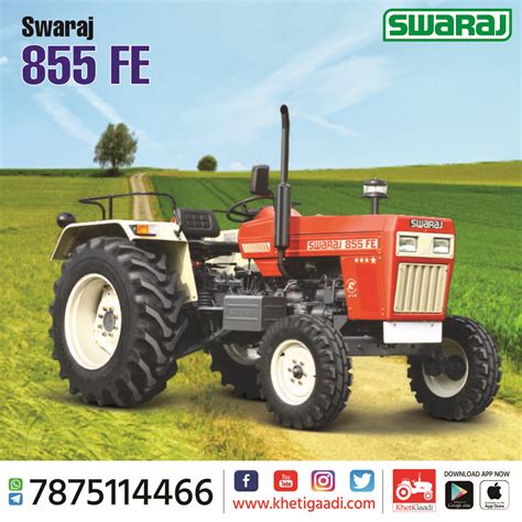 Swaraj 855 FE ️HP: 52HP ️No. of cylinder: 3 Cylinder ️Displacement CC ...