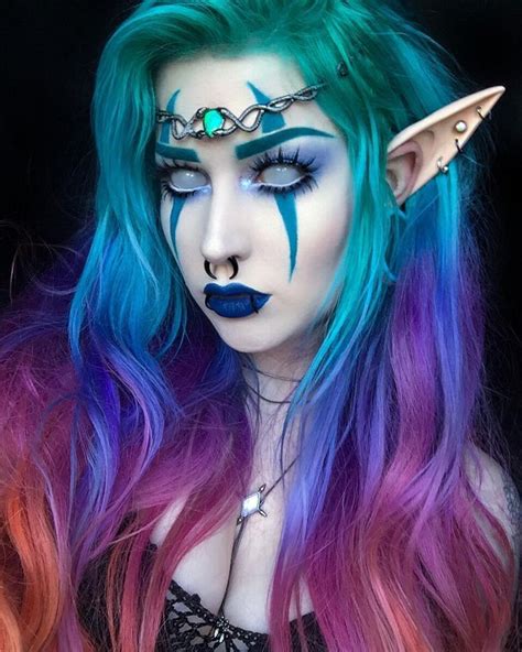 Night elf kind of want to do one based off my demon hunter but ba | Cosplay makeup, Costume ...