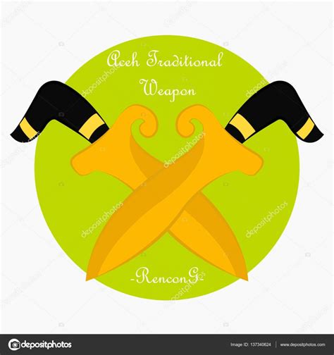 Rencong Dagger, Aceh Traditional Weapon Vector Stock Vector Image by ...