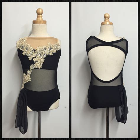 beautiful black contemporary/ lyrical costume with detail across the ...