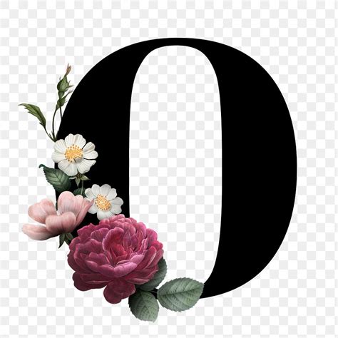 Floral letter O font | Free stock illustration | High Resolution graphic