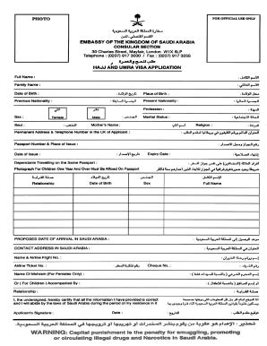 Saudi Visa Form Pdf - Fill and Sign Printable Template Online