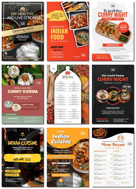 Indian Restaurant Flyer & Menu Templates