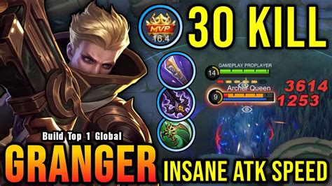 30 Kills!! Granger Insane Attack Speed Build - Build Top 1 Global Granger ~ MLBB - YouTube