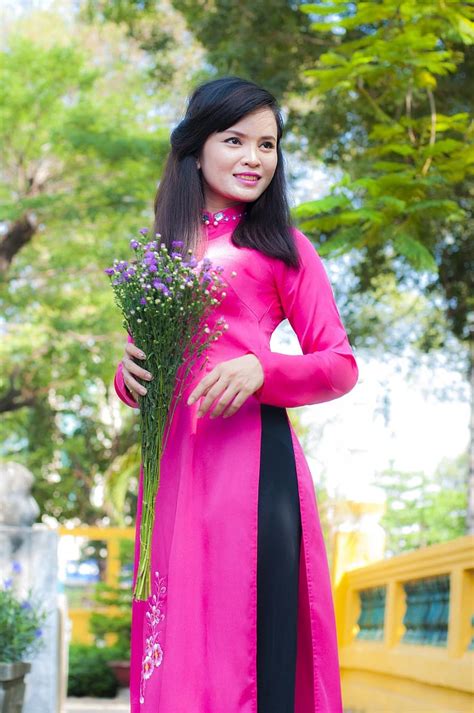 vietnam, girl, women, sunny, flower, long coat, young, laugh, emotion, shirt, asia | Pikist