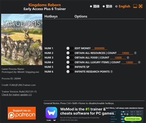 Kingdoms Reborn Trainer - FLiNG Trainer - PC Game Cheats and Mods