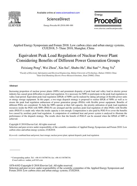 (PDF) Equivalent Peak Load Regulation of Nuclear Power Plant ...