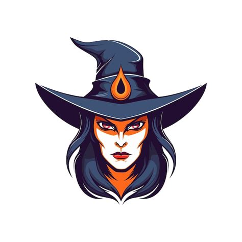 Premium Vector | Witch head vector clip art illustration