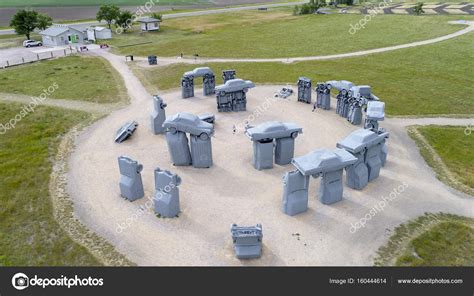 Carhenge, eine moderne Nachbildung der Luftaufnahme von Stonehenge ...