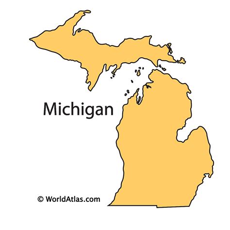 Labeled Michigan Map With Cities World Map Blank And Printable | Images ...