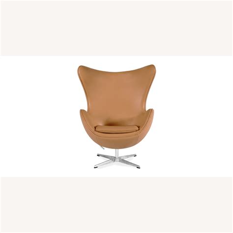 Egg Chair Replica Leather Tan - AptDeco