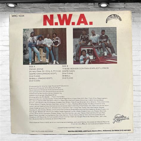 Vintage Original N.W.A and the Posse Vinyl LP 1987 Ruthless Records - Etsy