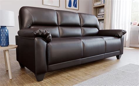 Brown Leather Sofa : New Luke Leather Genuine Italian Made "Jennifer" Brown Leather Sofa and ...