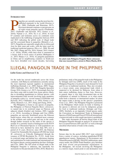 (PDF) Illegal pangolin trade in the Philippines