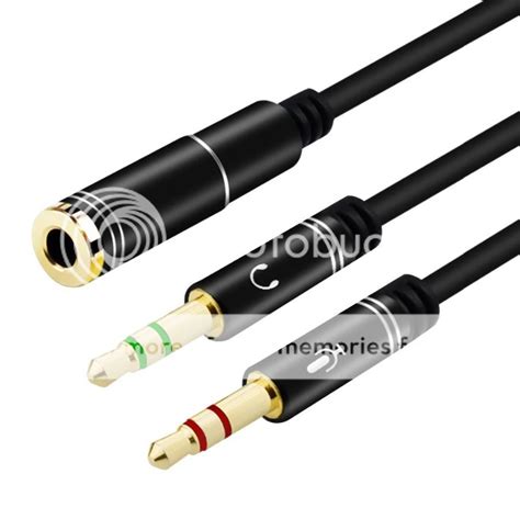 AUX 3.5mm Stereo Mic Splitter Cable Female to Male Headphone Microphone Adapter | eBay