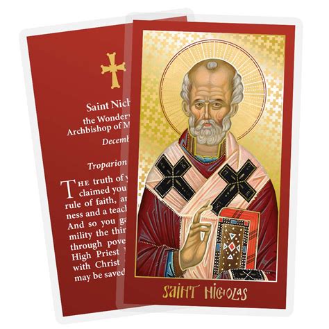 Saint Nicholas Prayer Card - Legacy Icons