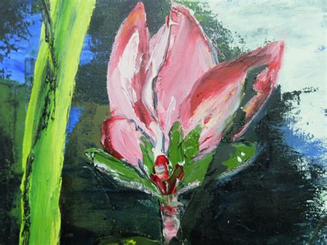 Pink Lotus Oil Painting Canvas Originalfeng Shui Water Lily - Etsy