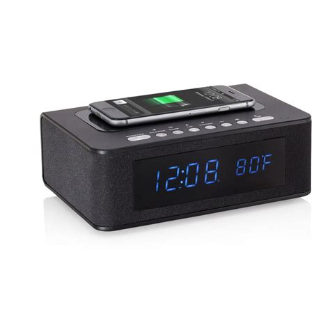 SXE- Wireless Charging Alarm Clock with Bluetooth Speaker, 5.5D x 8W x ...