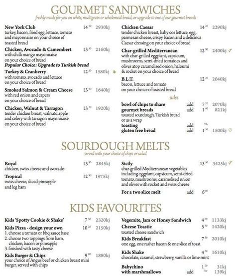 Menu at Shingle Inn restaurant, Carindale, Westfield Carindale