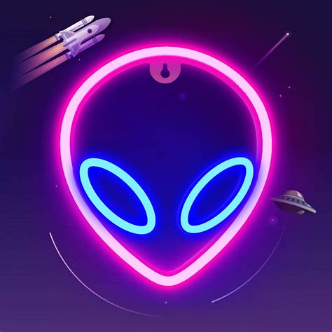 Buy Neon Sign, Alien Neon Lights for Wall Decoration Led Signs for Bedroom Wall Aesthetic Cool ...