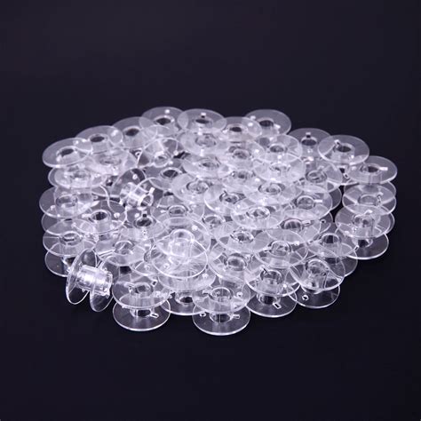 50Pcs Clear Empty Bobbins Plastic Spools for Sewing Machine Sewing Threads Empty Bobbins Home ...