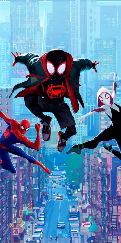 Download wallpaper 1080x2160 movie, fan art, spider-man: into the spider-verse, honor 7x, honor ...