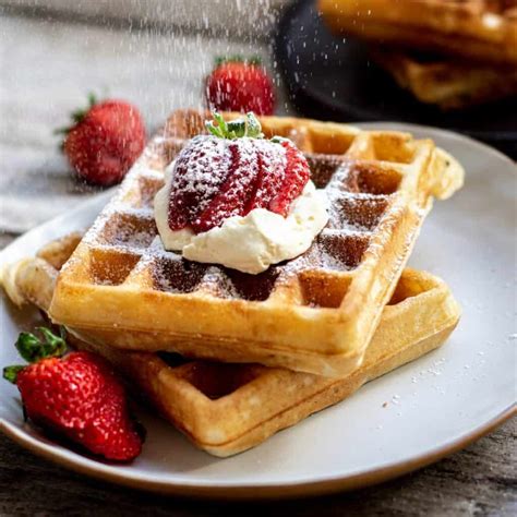 The Best Yeasted Belgian Waffles - Baking With Butter