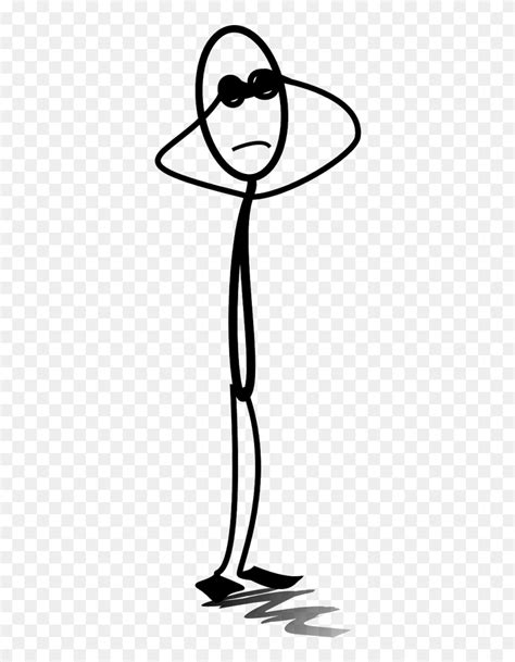 Cry Looking Stickman - Angry Stickman, HD Png Download - 500x1000 ...