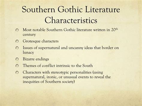 PPT - Southern Gothic Literature PowerPoint Presentation - ID:2617229