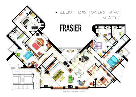 Floorplan of Frasier's apartment - Version 2 by nikneuk on DeviantArt