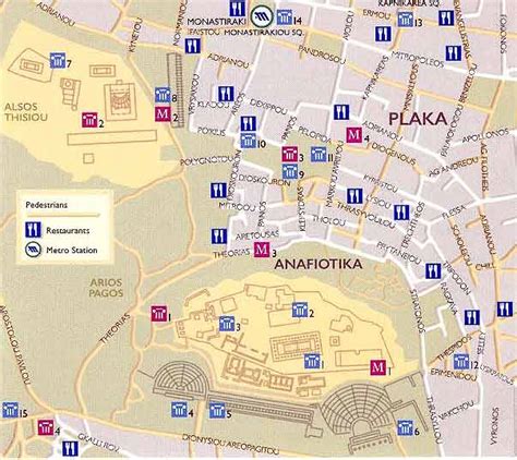 Athens map of Plaka and the Acropolis Area