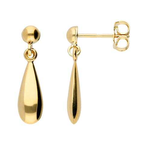 9ct Yellow Gold Drop Earrings | Buy Online | Free Insured UK Delivery