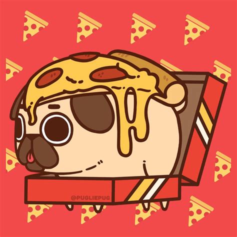 Puglie Pug Pizza Phone Wallpaper | Cute dog drawing, Pug cartoon, Pugs