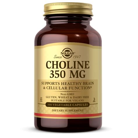 Choline 350 mg Vegetable Capsules - Brain Health - Solgar