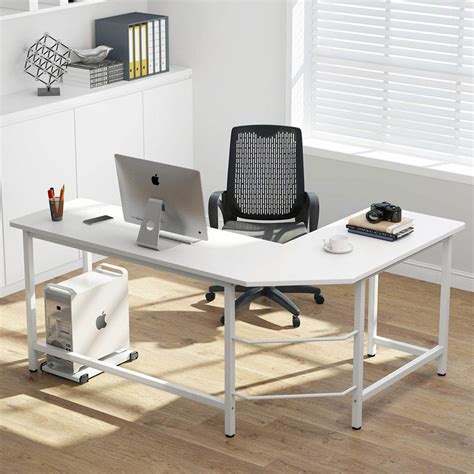 Buy Tribesigns 66 inch Modern L Shaped Desk Corner Computer Desk PC Laptop Study Table ...