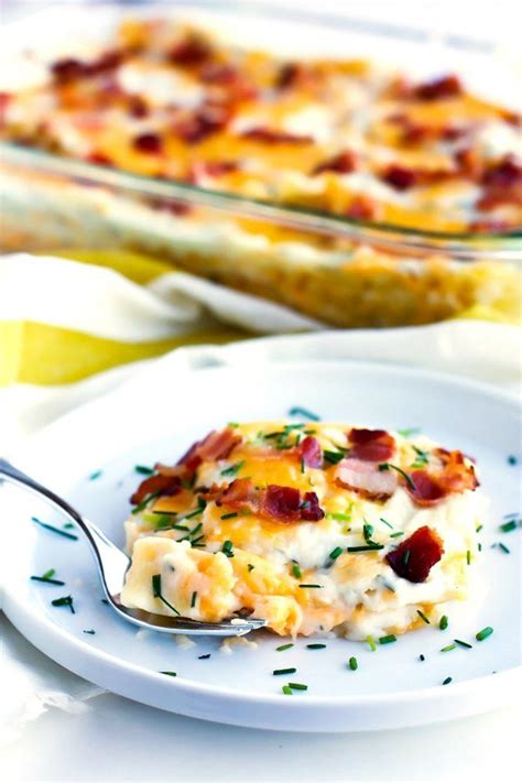 Cheesy Pierogi Lasagna with Bacon and Chives • Food, Folks and Fun