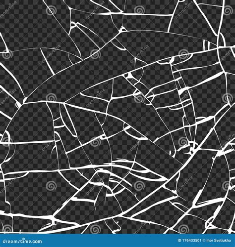 Surface Of Broken Glass Texture. Sketch Shattered Or Crushed Glass Effect. Vector ...