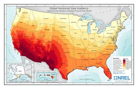 Map : Solar irradiance across the United States [5101×3301] - Infographic.tv - Number one ...