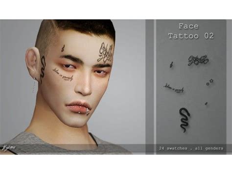 The Sims 4 Face tattoo 02 by quirkykyimu | Симс, Симс 4, Татуировка на лице