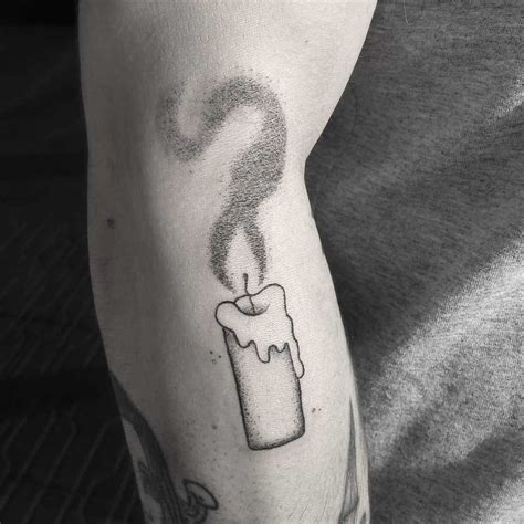 Cool burning candle tattoo - Tattoogrid.net